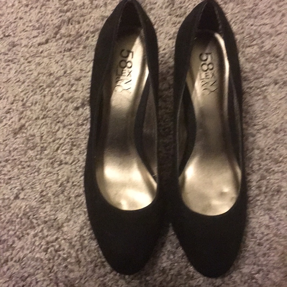 58 and Lex NY&Co black suede snakeskin heels